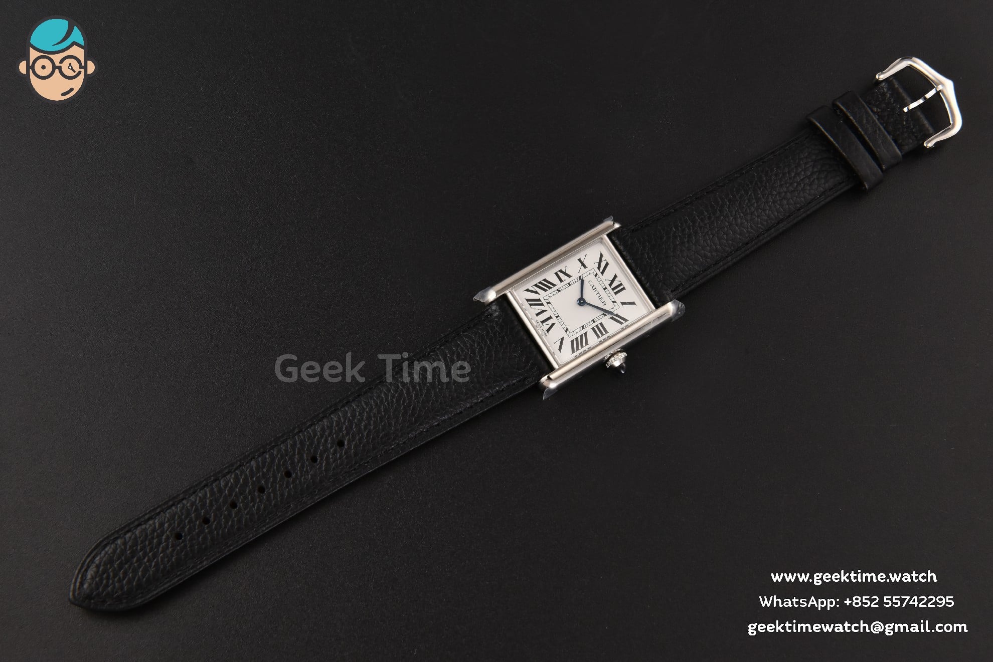 Tank Must Large 33.7×25.5mm K11F White Dial Black Litchi Grained Strap Quartz - Image 3