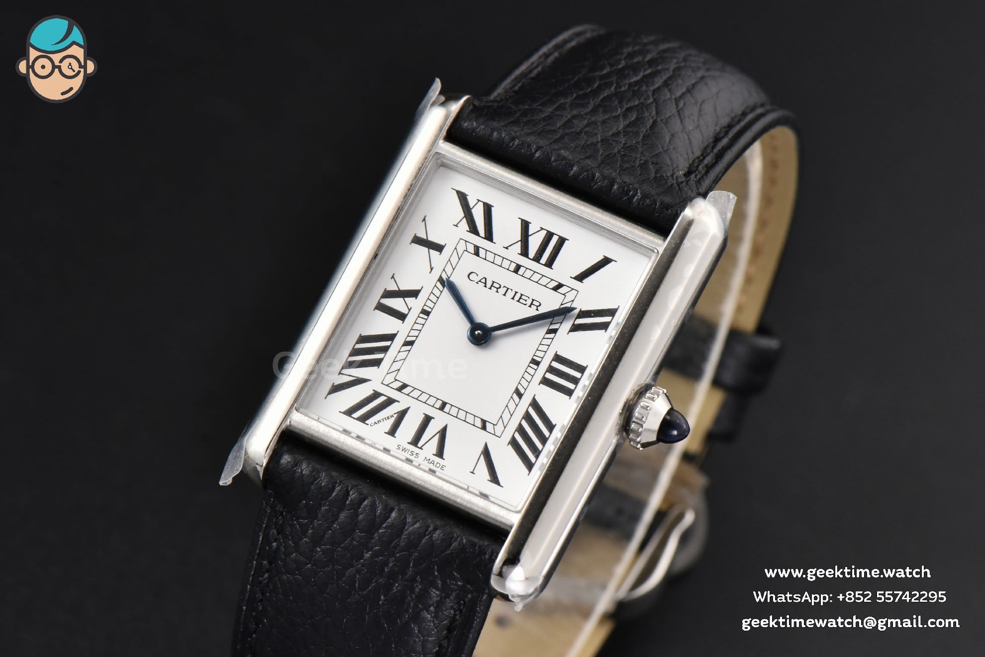 Tank Must Large 33.7×25.5mm K11F White Dial Black Litchi Grained Strap Quartz - Image 2