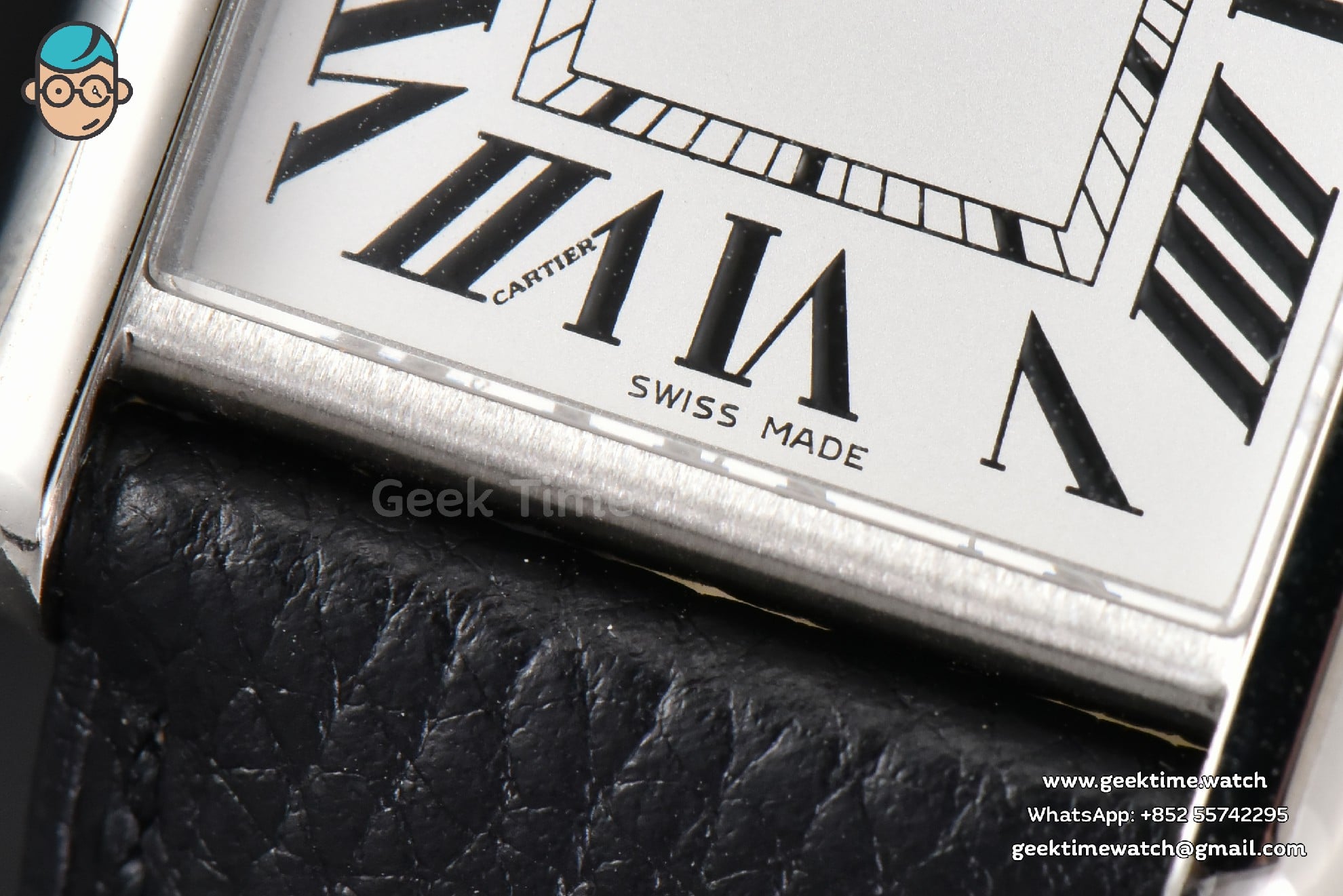 Tank Must Large 33.7×25.5mm K11F White Dial Black Litchi Grained Strap Quartz - Image 11