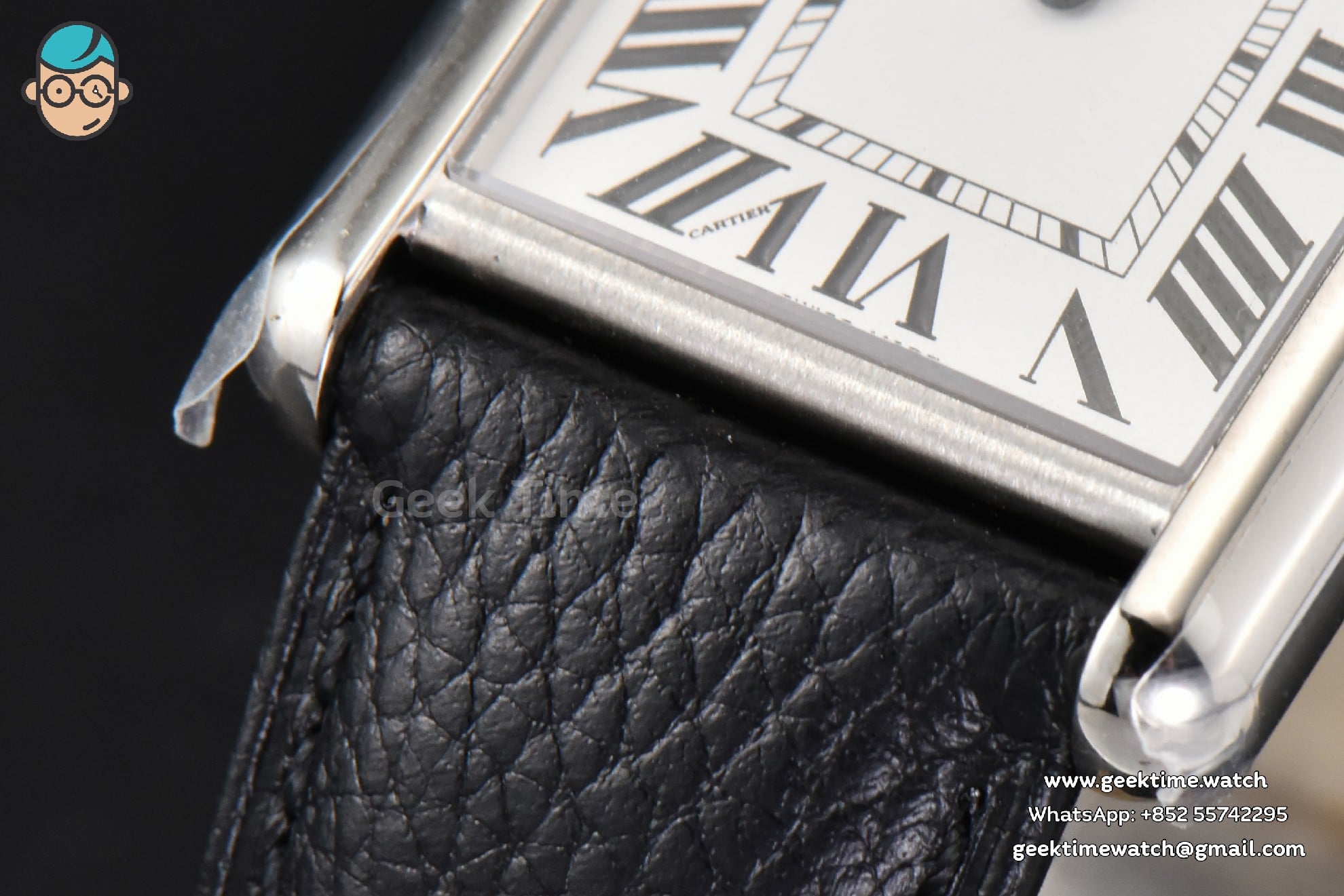 Tank Must Large 33.7×25.5mm K11F White Dial Black Litchi Grained Strap Quartz - Image 9