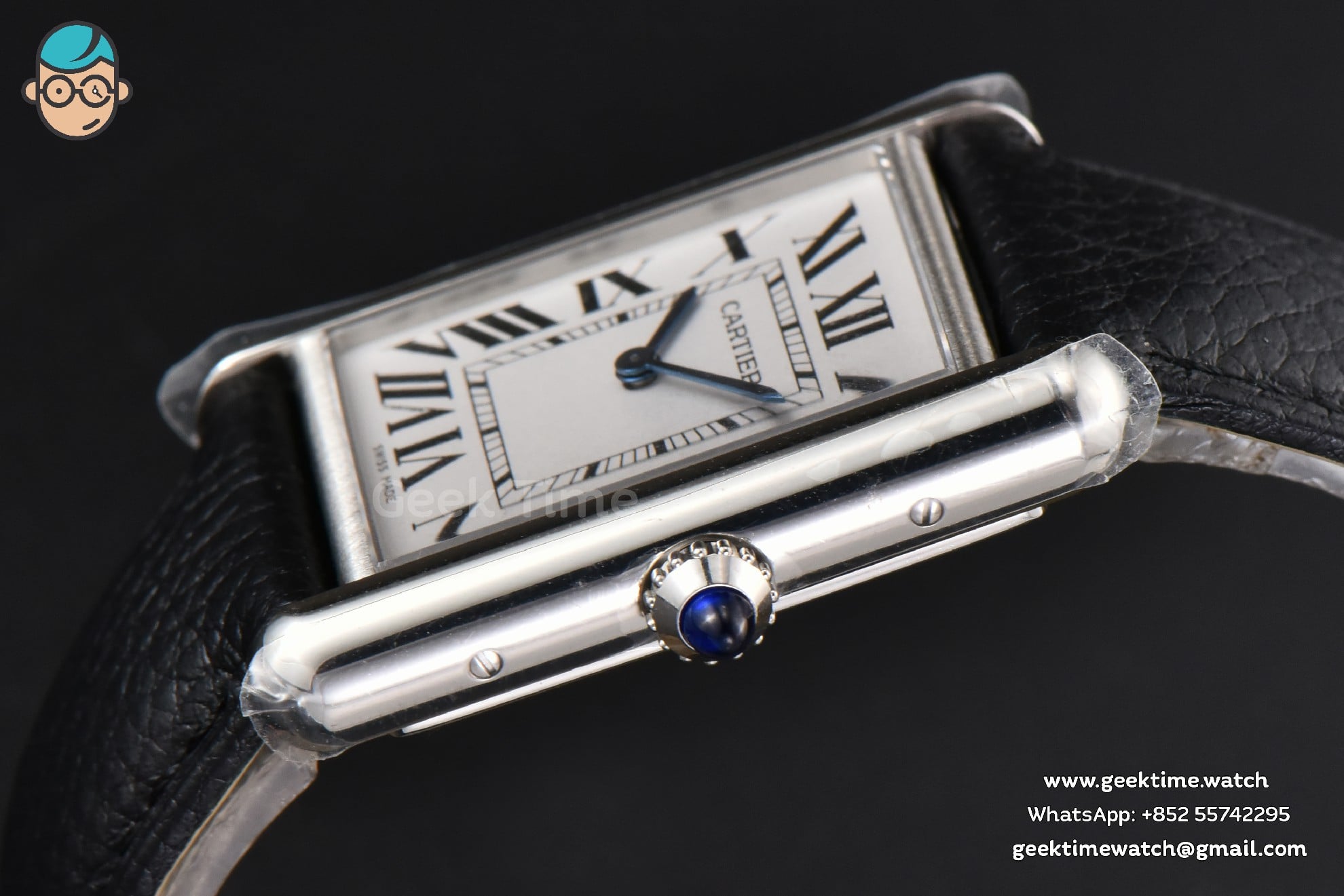 Tank Must Large 33.7×25.5mm K11F White Dial Black Litchi Grained Strap Quartz - Image 6