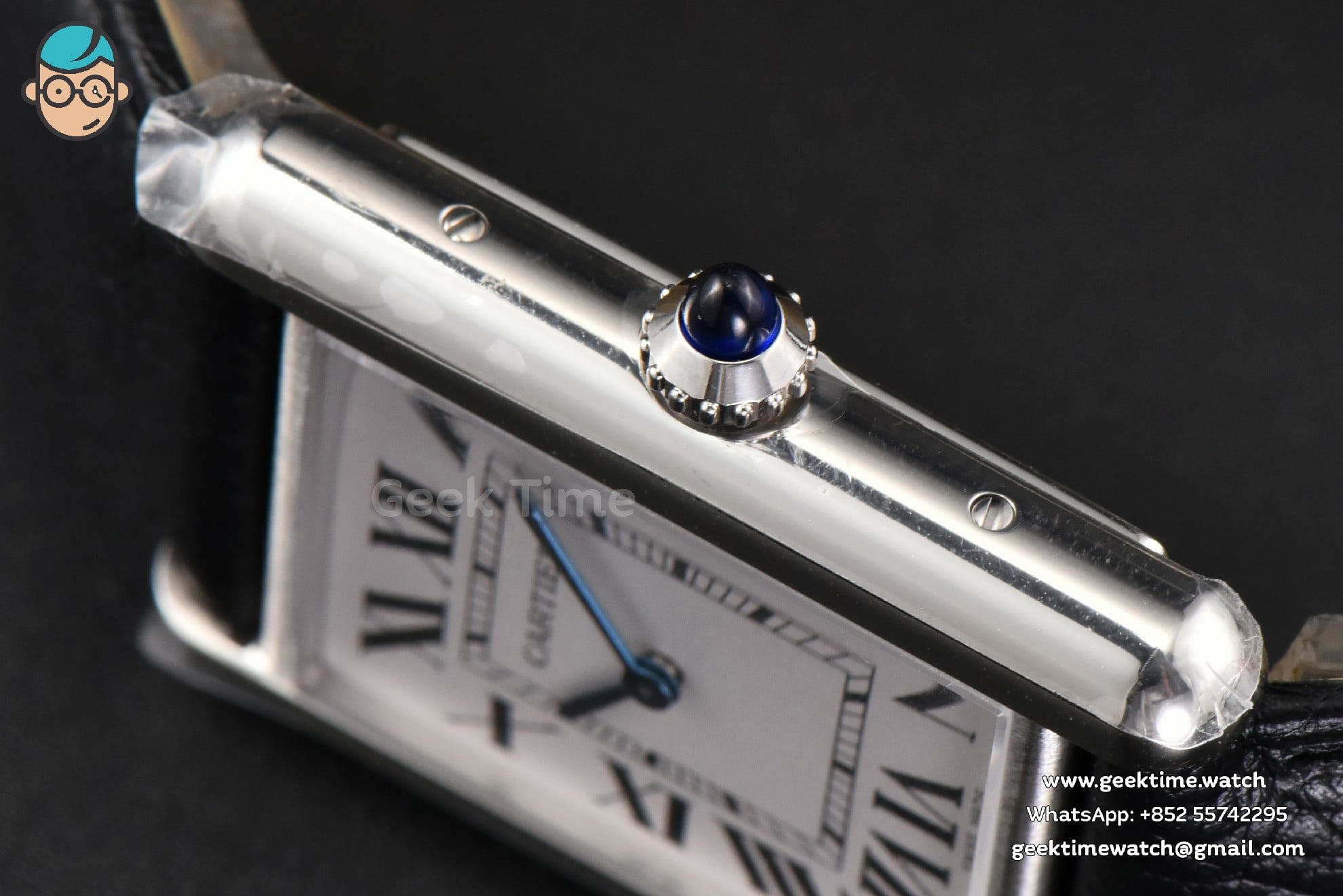 Tank Must Large 33.7×25.5mm K11F White Dial Black Litchi Grained Strap Quartz - Image 7
