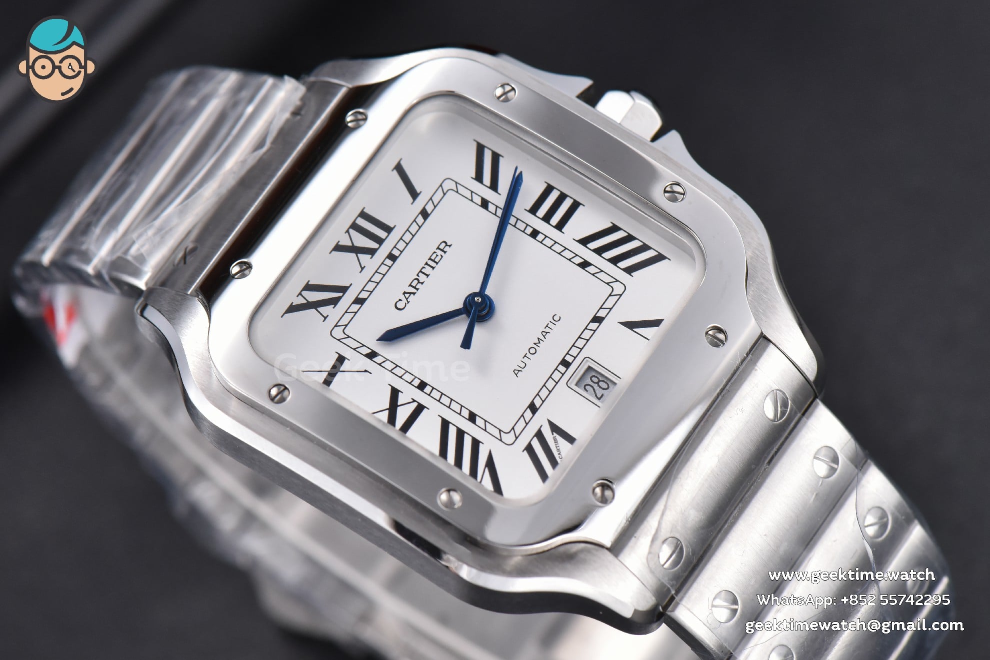 Santos de Cartier XL BVF 40MM SS White Dial SS Bracelet MIYOTA 9015 - Image 8