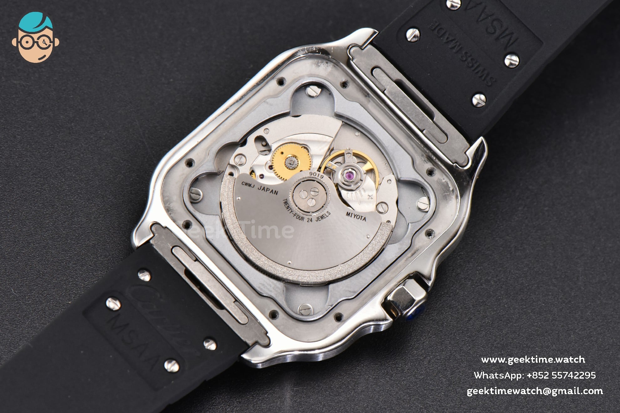 Santos Large 40MM PVD Black Dial Black Rubber Strap MIYOTA 9015 - Image 17