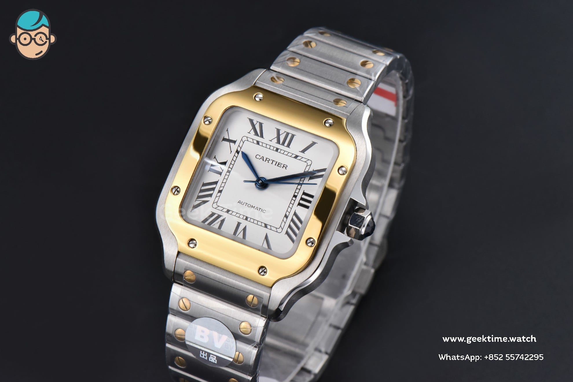Santos Cartier Medium 35mm BVF YG/SS White Dial YG/SS Bracelet MIYOTA 9039 - Image 4