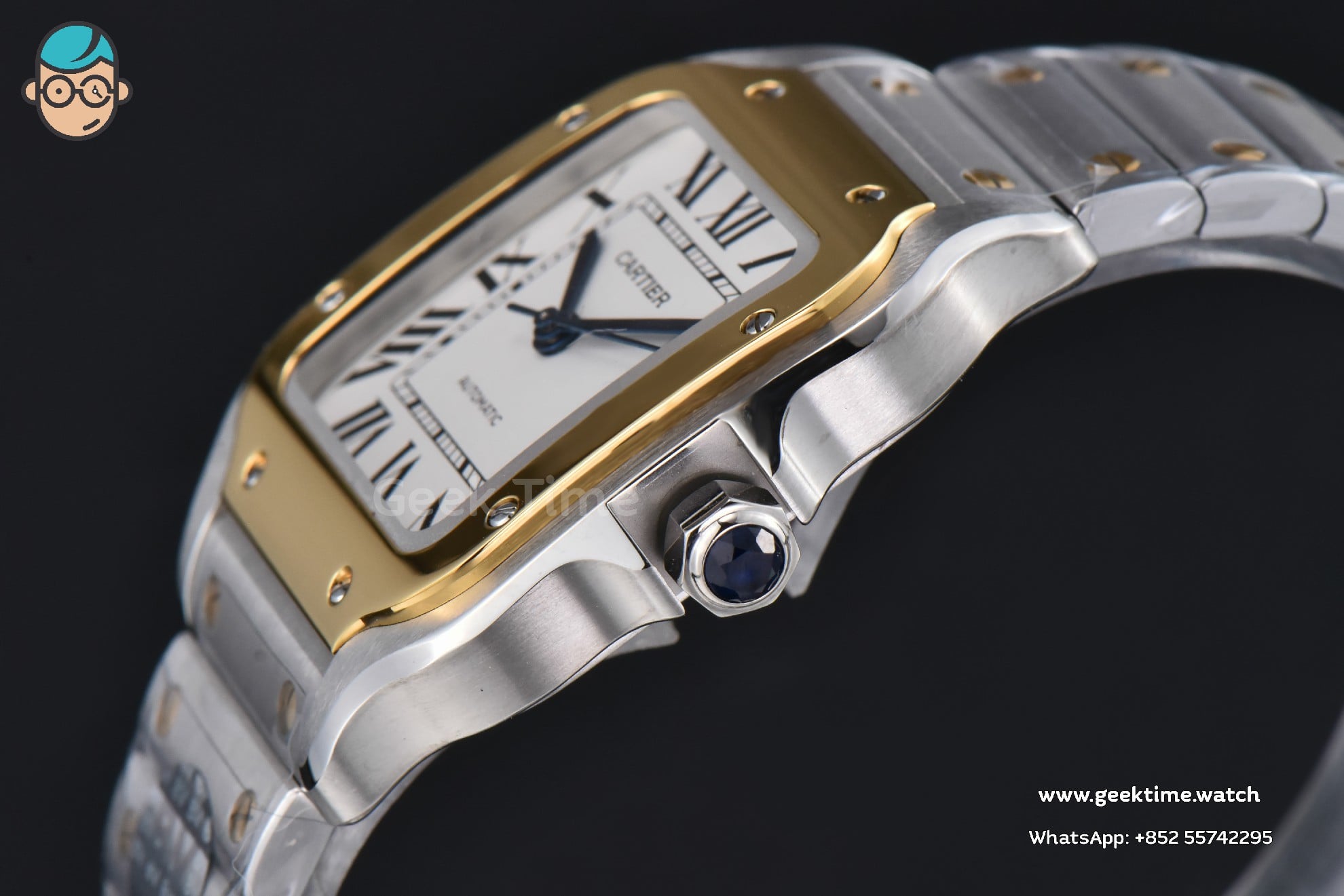 Santos Cartier Medium 35mm BVF YG/SS White Dial YG/SS Bracelet MIYOTA 9039 - Image 11
