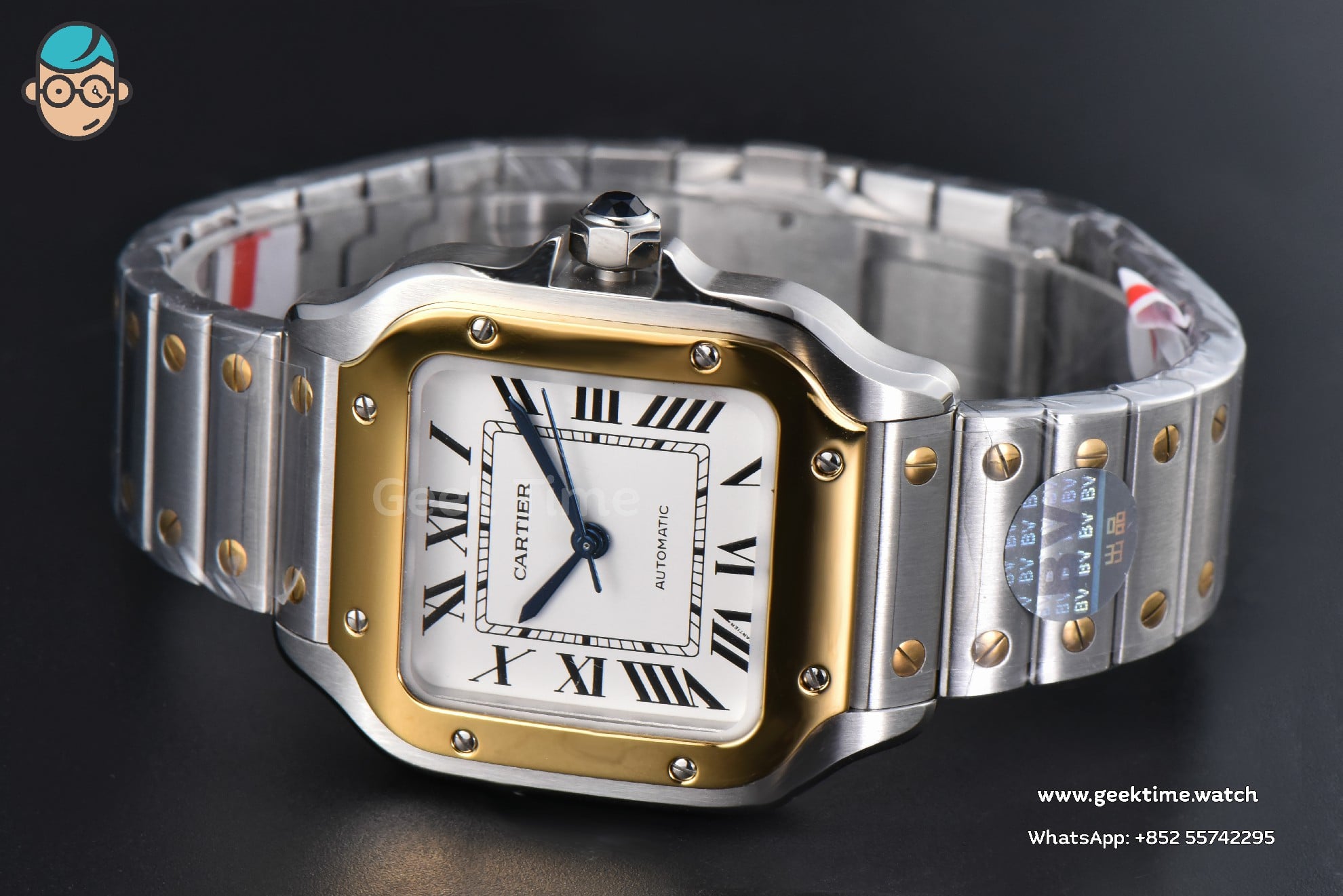 Santos Cartier Medium 35mm BVF YG/SS White Dial YG/SS Bracelet MIYOTA 9039 - Image 13