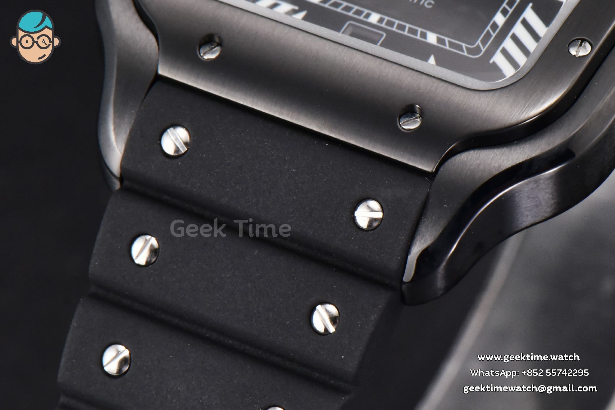 Santos Large 40mm PVD GF Black Dial Black Rubber Strap MIYOTA 9015 - Image 18