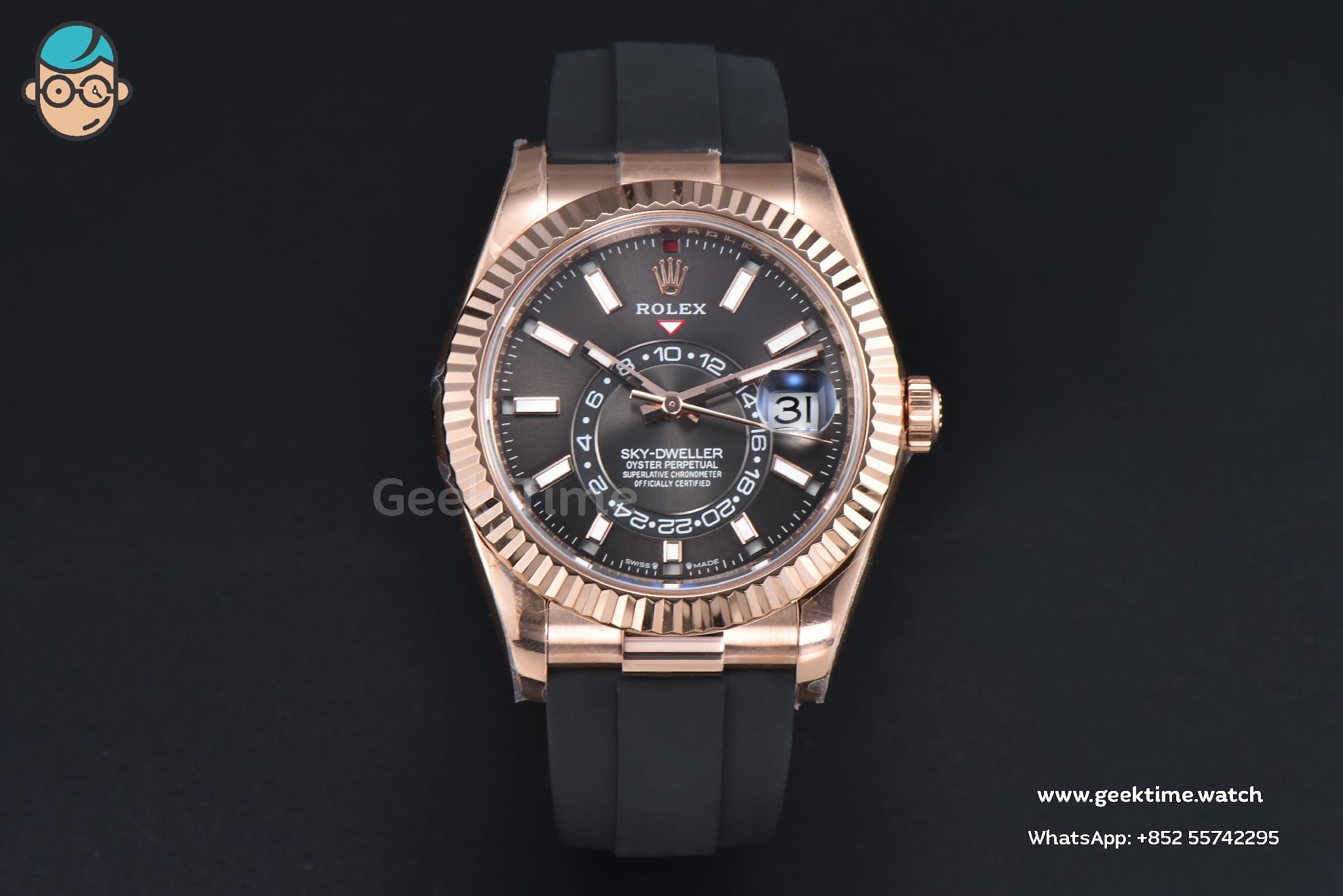 Sky-Dweller 336935 42mm ZF RG Case Grey Dial Rubber Oysterflex Strap (Tungsten)