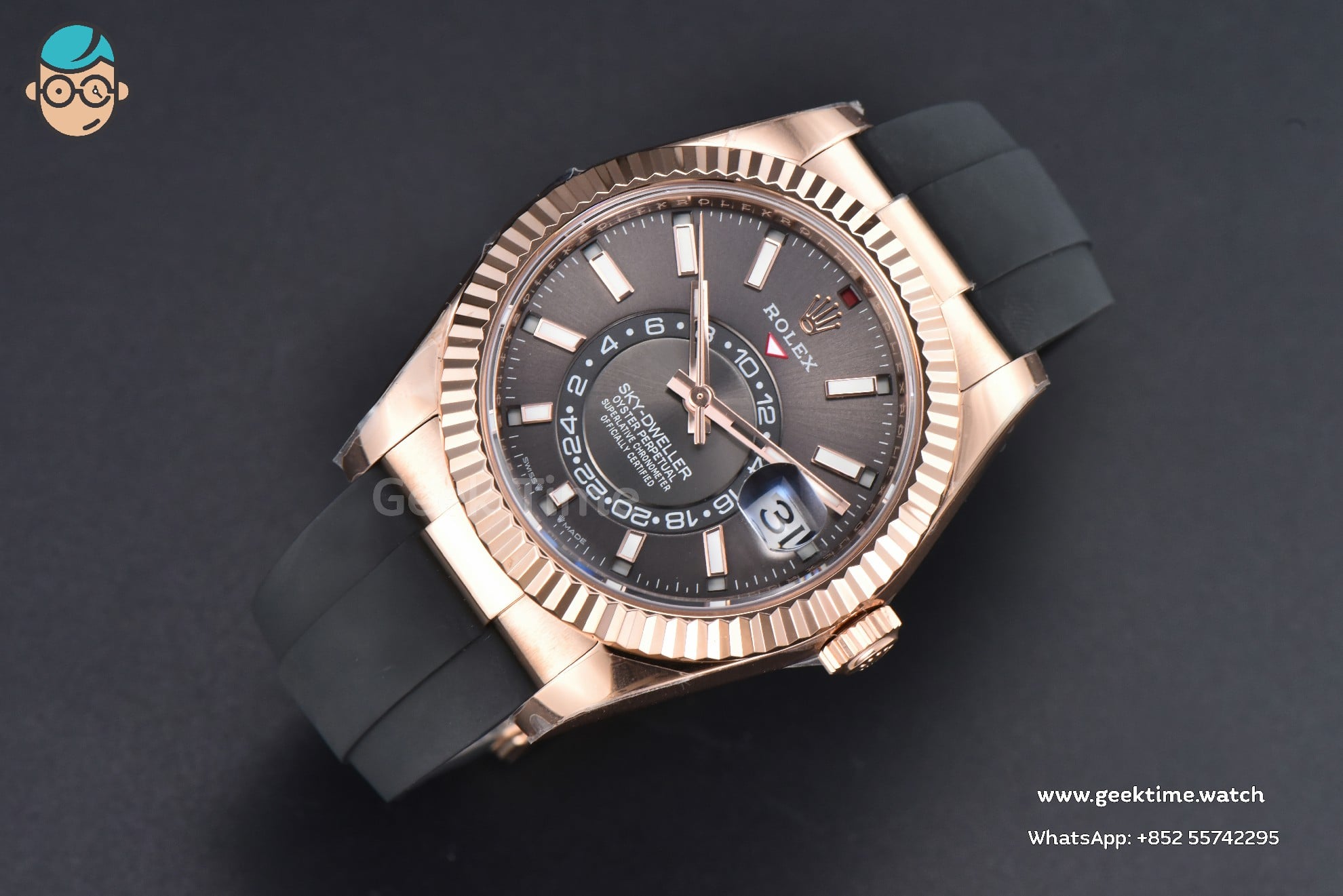Sky-Dweller 336935 42mm ZF RG Case Grey Dial Rubber Oysterflex Strap (Tungsten) - Image 2