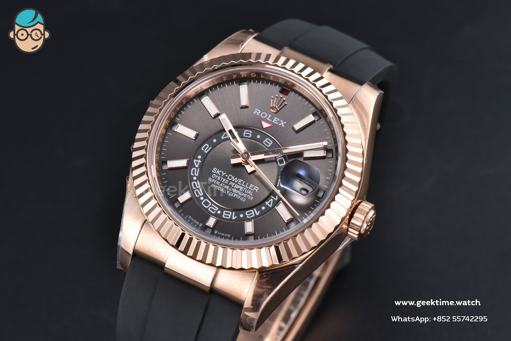 Sky-Dweller 336935 42mm ZF RG Case Grey Dial Rubber Oysterflex Strap (Tungsten) - Image 3