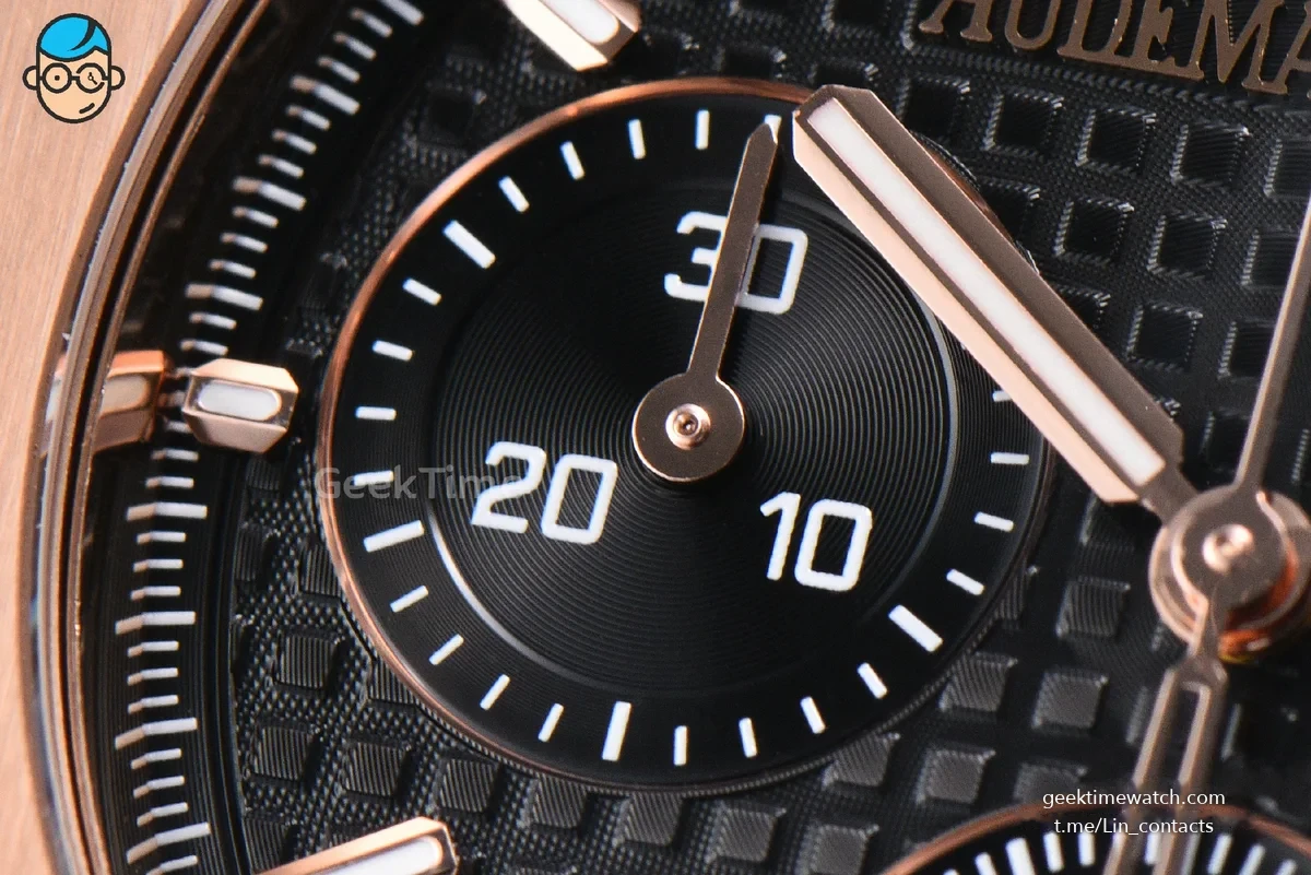 Royal Oak Chronograph 26240 41mm RG APSF Black Checkered Dial Black Subdial Black Leather Strap SH4401 V2