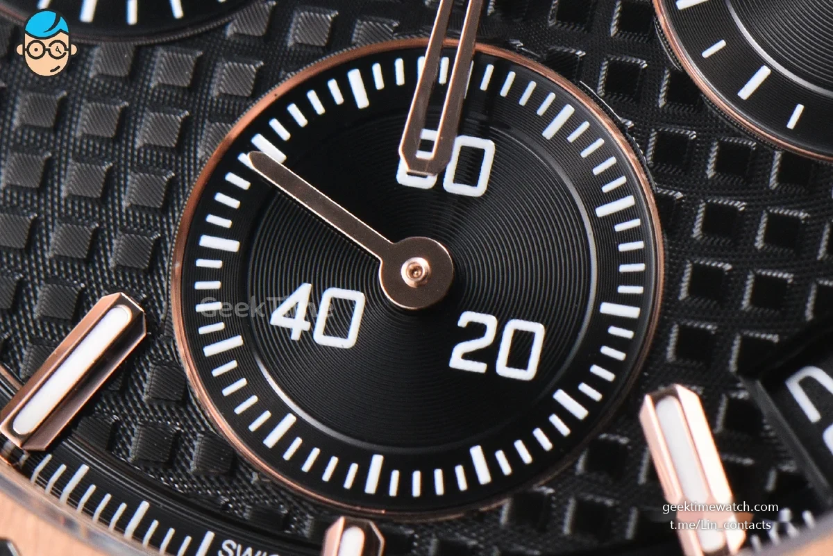 Royal Oak Chronograph 26240 41mm RG APSF Black Checkered Dial Black Subdial Black Leather Strap SH4401 V2