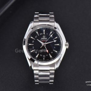 Aqua Terra 150M 43mm GMT VSF Black Textured Dial SS Bracelet A8605