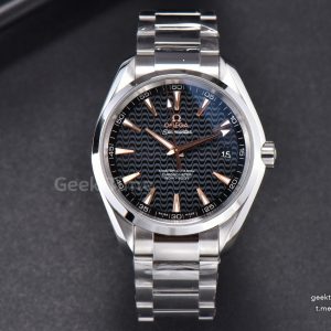 Aqua Terra 150M VSF 41MM Black Wave Dial RG Markers SS Bracelet A8500