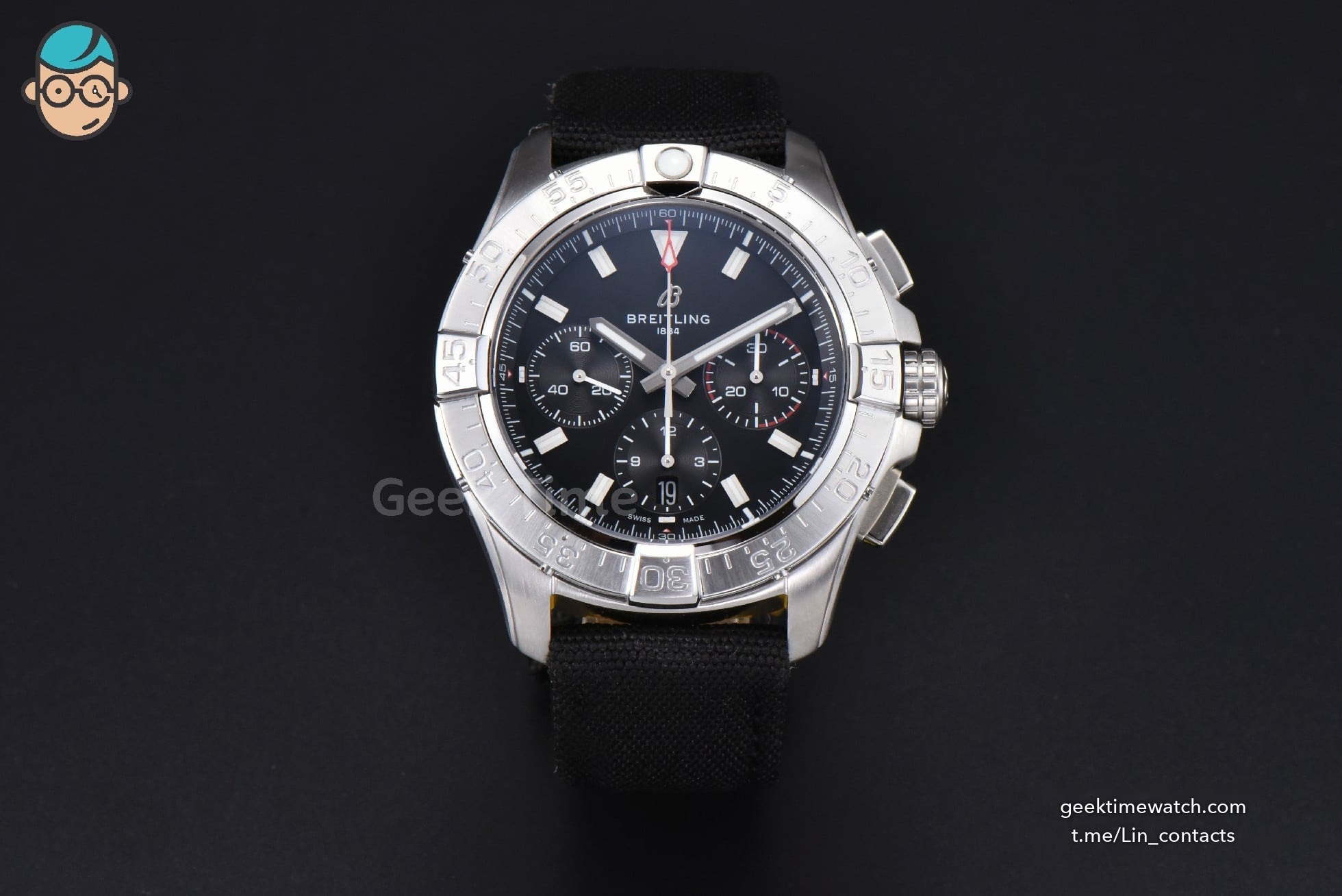 Avenger Chronograph 44mm BLSF SS Black Dial Black Nylon Strap A7750