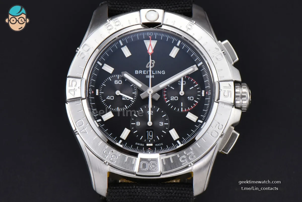 Avenger Chronograph 44mm BLSF SS Black Dial Black Nylon Strap A7750