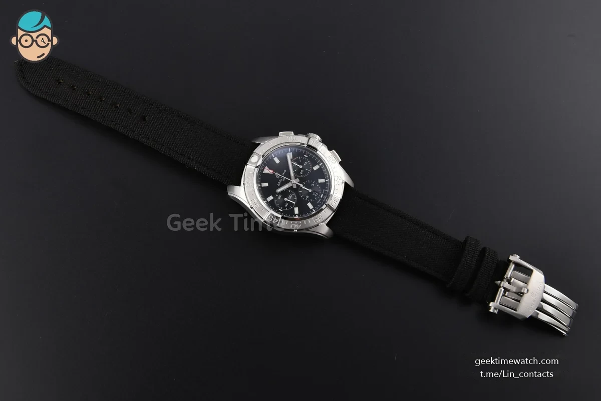 Avenger Chronograph 44mm BLSF SS Black Dial Black Nylon Strap A7750