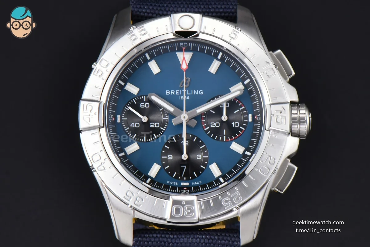 Avenger Chronograph 44mm BLSF SS Blue/Black Dial Blue Nylon Strap A7750