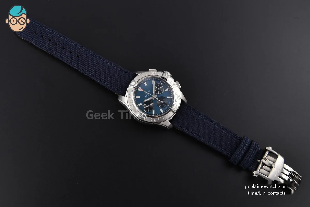 Avenger Chronograph 44mm BLSF SS Blue/Black Dial Blue Nylon Strap A7750