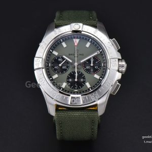 Avenger Chronograph 44mm BLSF SS  Green/Black Dial Green Nylon Strap A7750