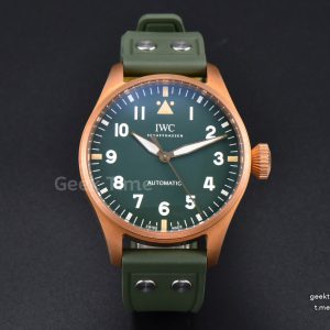 Big Pilot IW329702 Bronze M+F 43.8MM Green Dial Green Rubber Strap A2892