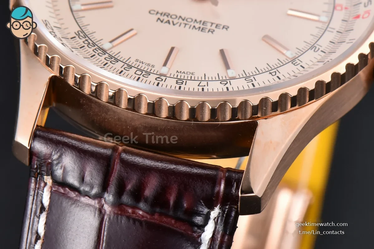 BLNavitimer Automatic 41mm RG BLSF Silver Dial on Brown Leather Strap A2824