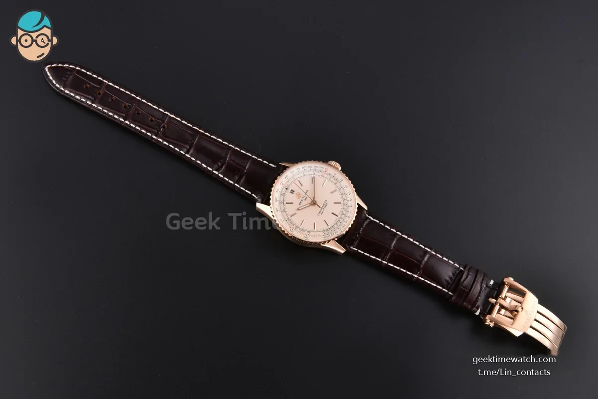BLNavitimer Automatic 41mm RG BLSF Silver Dial on Brown Leather Strap A2824