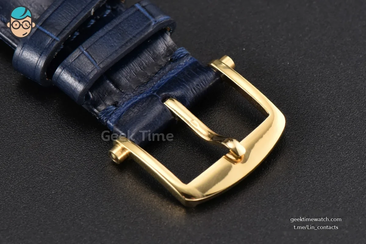 Classique 5177 38mm LTF YG Black Dial Digital Marker Blue Leather Strap MY9015