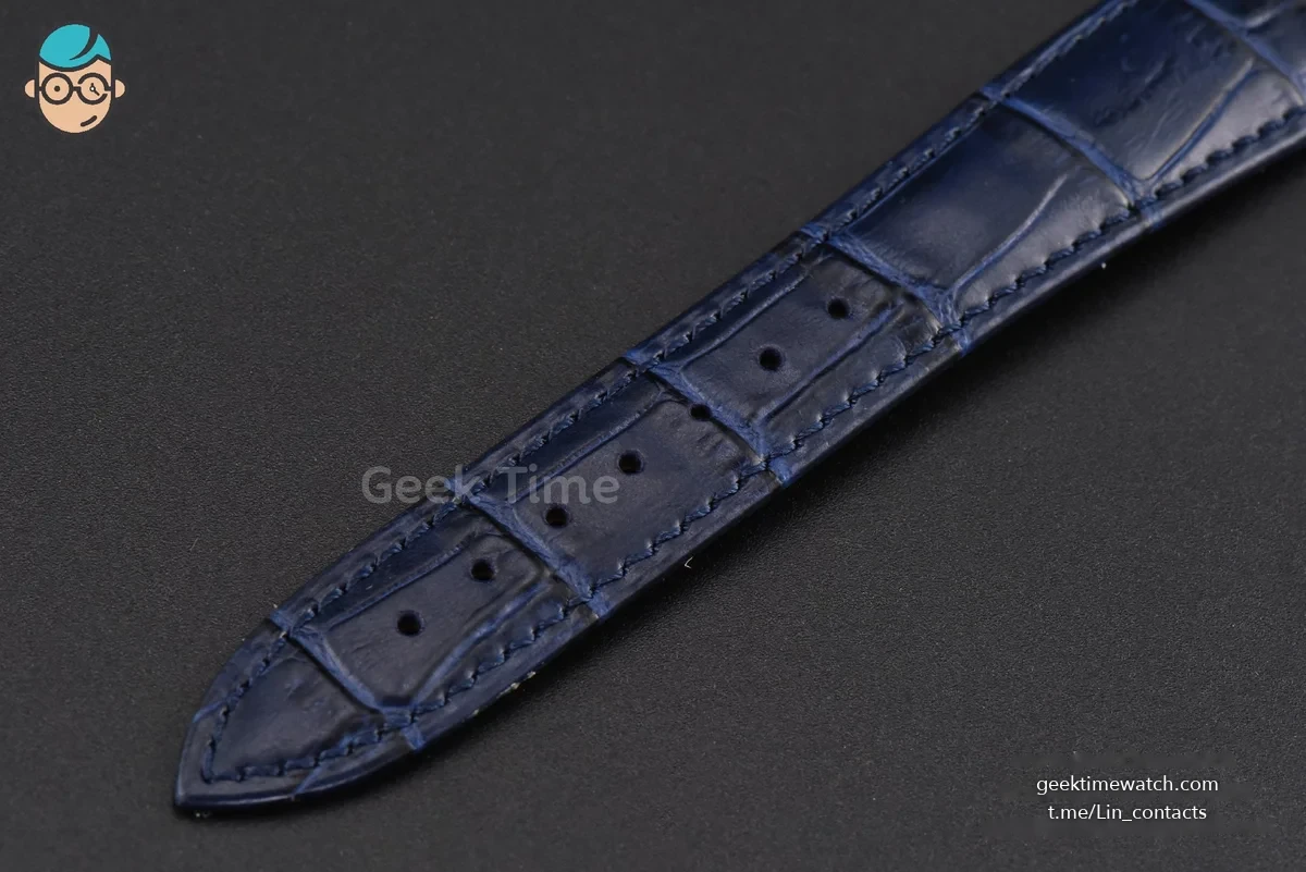 Classique 5177 38mm LTF YG Black Dial Digital Marker Blue Leather Strap MY9015