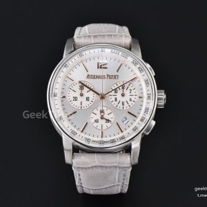 Code 11.59 Chrono 26393 41mm APSF Silver Dial Gold Hands Gray Leather Strap SA4401 Super Clone