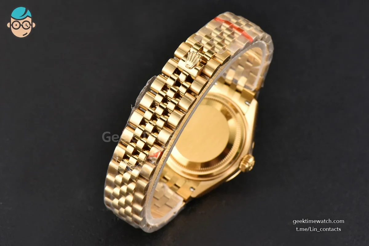 DateJust 28MM Ladies WF YG Gold Dial Diamond Marker President Bracelet A2236