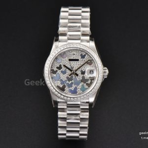 DateJust 31MM Ladies 904L WF Diamond Butterfly Dial President Bracelet A2671