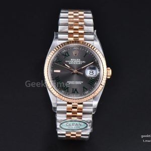 DateJust 36MM 126231 Clean RG/SS Wimbledon Gray Dial Green Marker RG/SS Bracelet VR3235