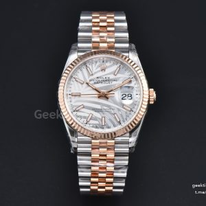 DateJust 36mm 126331 RG/SS VSF Sliver Palm Dial RG/SS Jubilee Bracelet VS3235