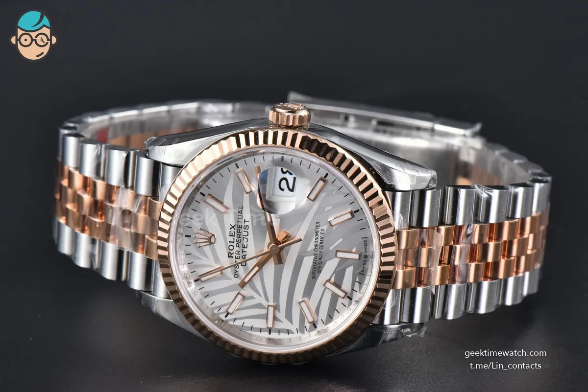 DateJust 36mm 126331 RG/SS VSF Sliver Palm Dial RG/SS Jubilee Bracelet VS3235