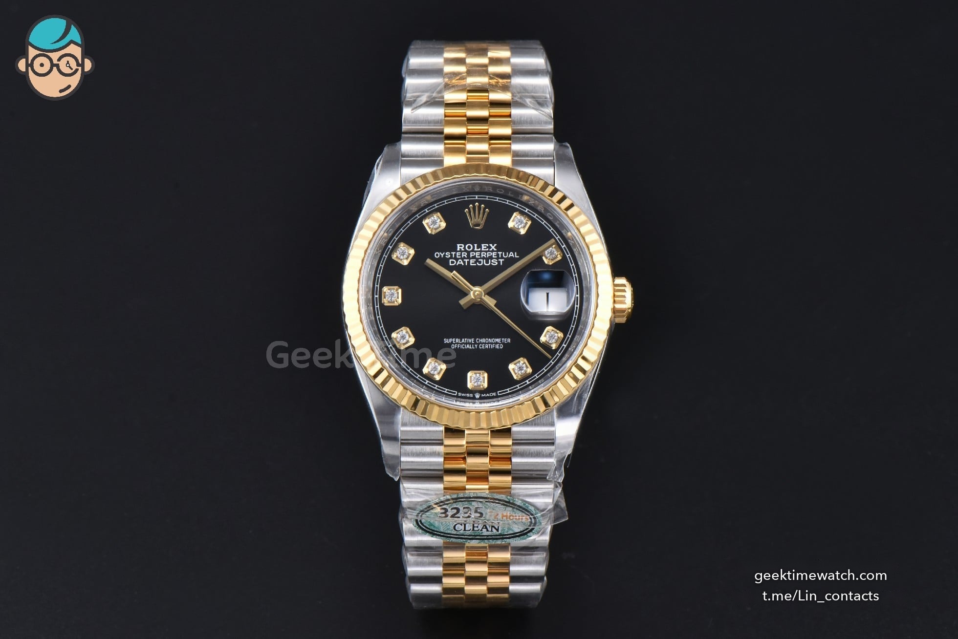 DateJust 36mm 126333 Clean YG/SS Black Dial Diamond Marker YG/SS Jubilee Bracelet VR3235