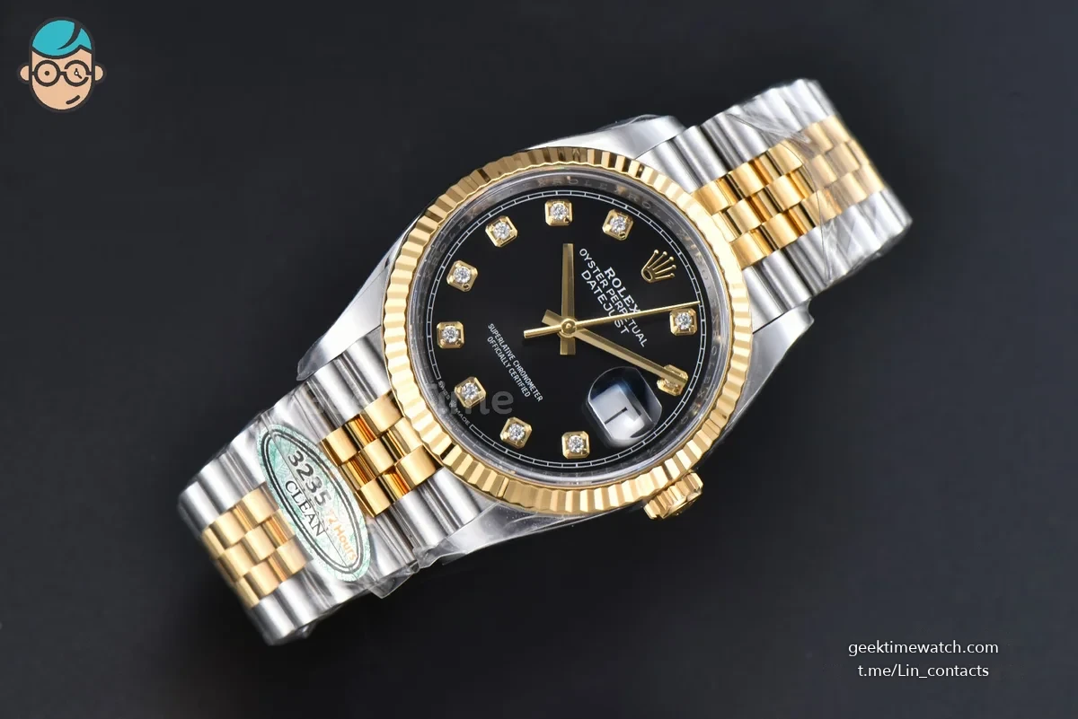 DateJust 36mm 126333 Clean YG/SS Black Dial Diamond Marker YG/SS Jubilee Bracelet VR3235