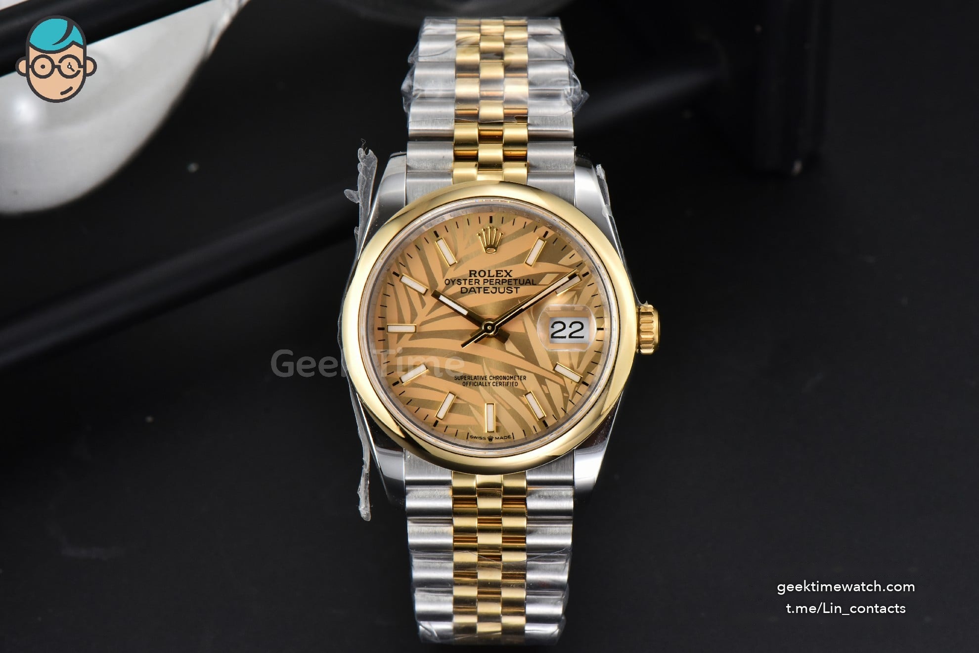 DateJust 36MM YG/SS BPF Smooth YG Plam Dial Jubilee Bracelet A2824