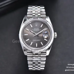 DateJust 41mm 126334 904 SS ARF Gray Dial Lume Markers on Jubilee Bracelet VR3235