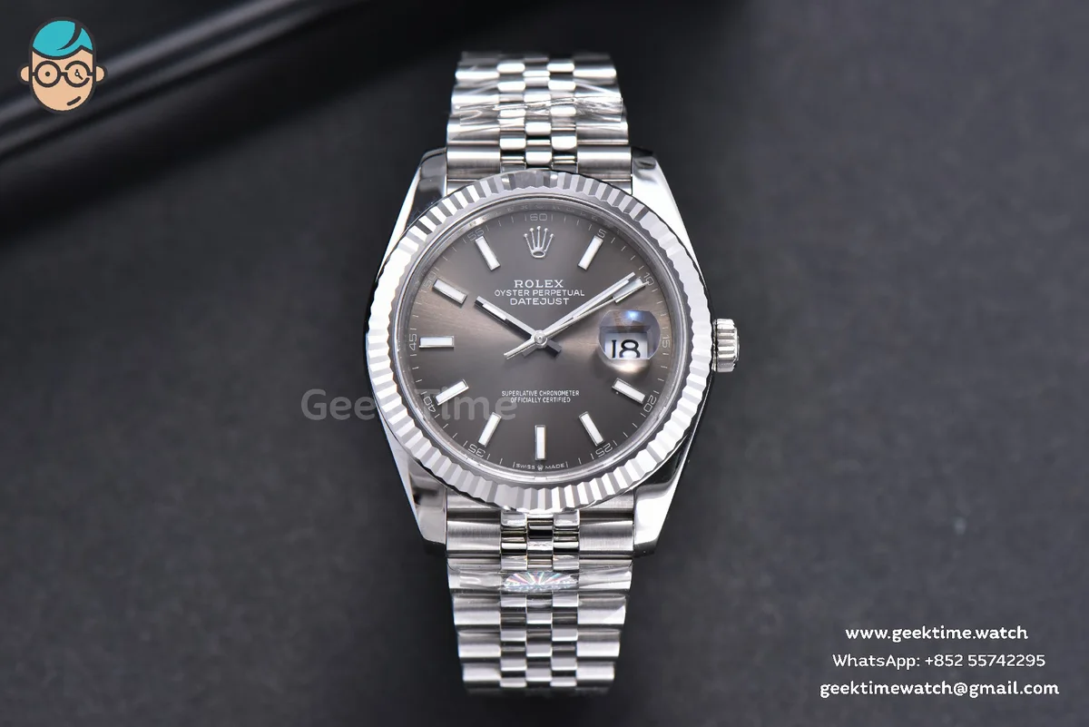 DateJust 41mm 126334 904 SS ARF Gray Dial Lume Markers on Jubilee Bracelet VR3235