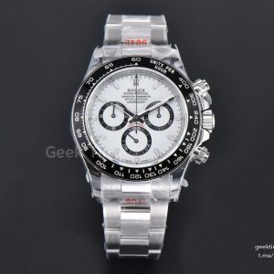 Daytona 126500 40mm 904L SS BPF Panda White Dial SS Bracelet SH4131