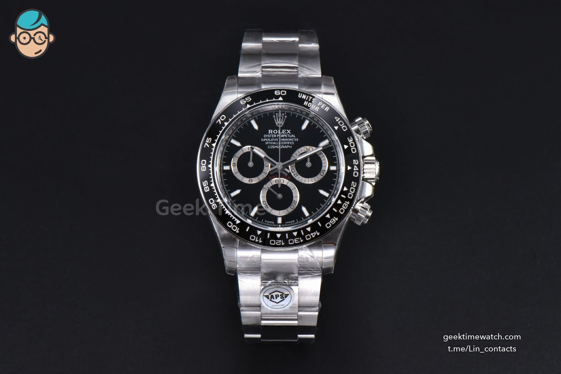 Daytona 126500 APSF 904L Steel Black Dial on SS Braclet SH4131