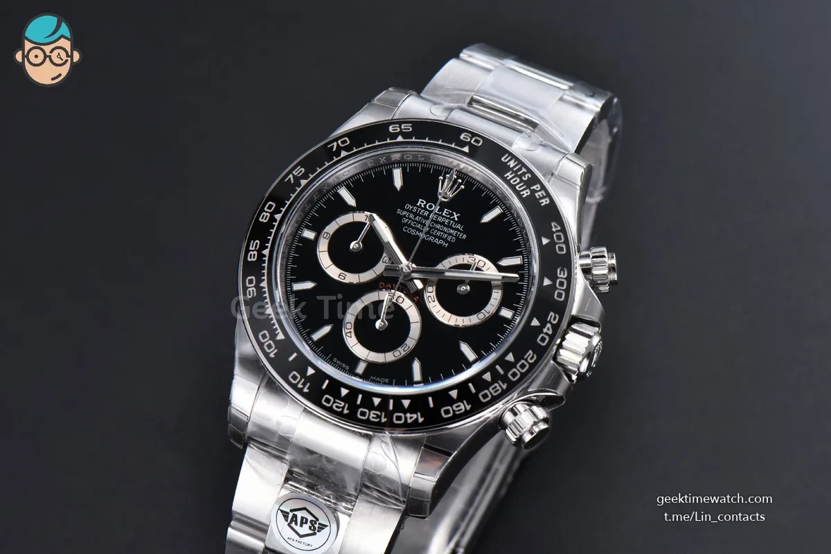 Daytona 126500 APSF 904L Steel Black Dial on SS Braclet SH4131