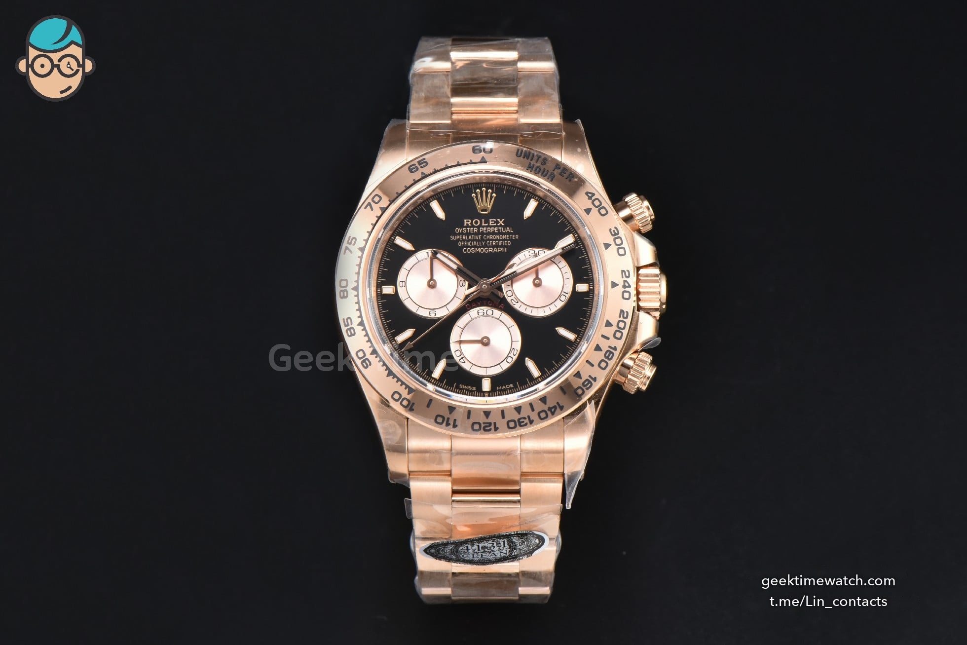 Daytona 126505 40mm Clean RG Black Dial RG Subdial RG Bracelet SH4131