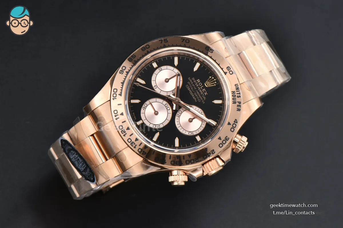 Daytona 126505 40mm Clean RG Black Dial RG Subdial RG Bracelet SH4131