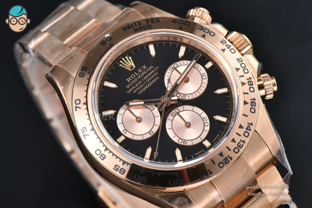 Daytona 126505 40mm Clean RG Black Dial RG Subdial RG Bracelet SH4131