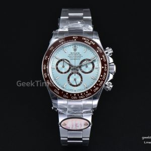 Daytona 126506 40mm UFO 904L Ice Blue Stick Dial Lume Markers SS Braclet UF4131(Free Sprung)