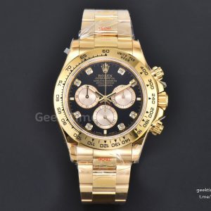 Daytona 126508 40mm 904L YG BPF Black Dial YG Subdial Diamond Marker YG Bracelet SH4131