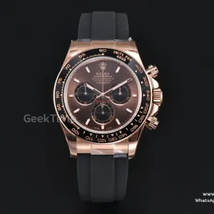 Daytona 126515 40mm UFO RG Black Ceramic Bezel Brown Dial Oysterflex Strap UF4131(Free Sprung)